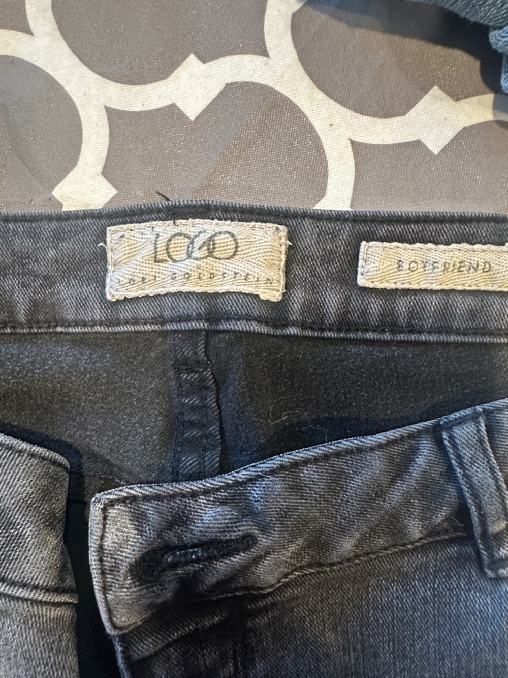 Logo black denim boyfriend jeans